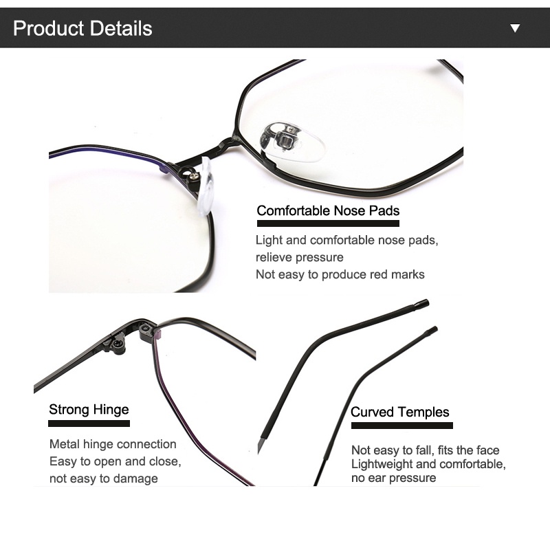 Mắt Kính Gọng Tròn Bằng Kim Loại Chống Ánh Sáng Xanh Phong Cách Cổ Điển Thời Trang Cho Nam Và Nữ