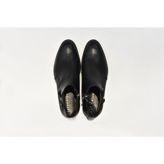 [TATHANIUM Footwear] Giày zip boot double monkstrap nam màu đen da bò mộc