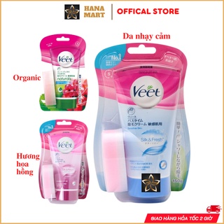 Kem wax lông Veet Silk & Fresh cho da nhạy cảm nội địa Nhật Bản