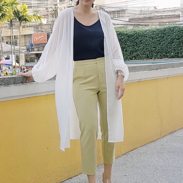 Kimono Tay Chun TRẮNG ĐEN