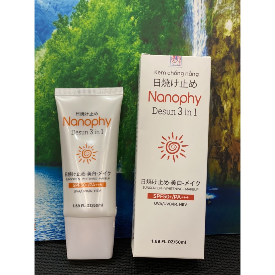 Kem chống nắng, dưỡng da, trang điểm Nanophy Desun 3 in 1