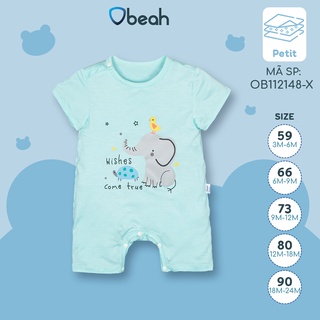 Bodysuit hè cộc tay cao cấp, chất liệu Petit mềm mịn, bộ liền quần Obeah