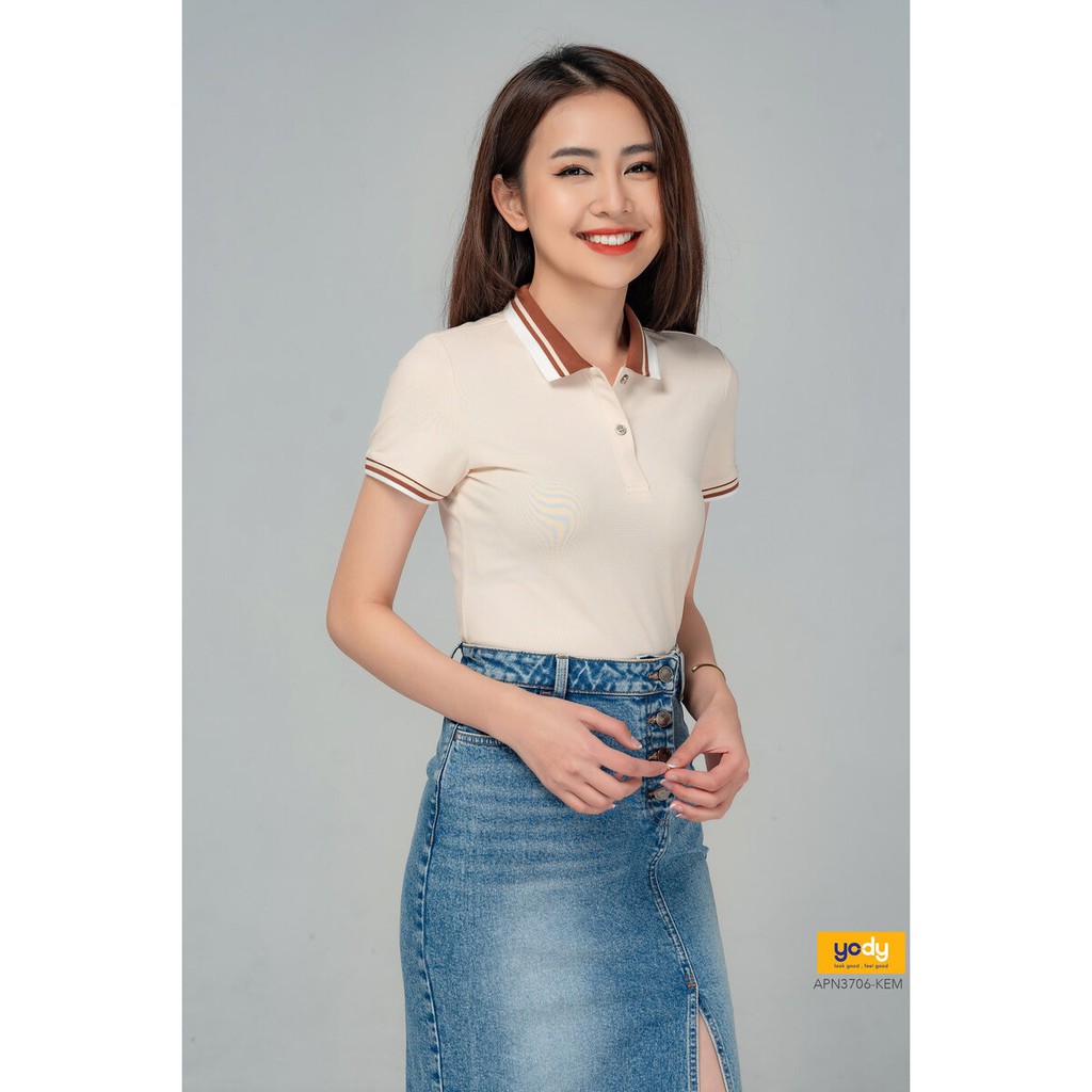 Áo polo nữ YODY áo có cổ chất liệu pique mắt chim thấm hút tốt, mềm mịn APN3706 | BigBuy360 - bigbuy360.vn