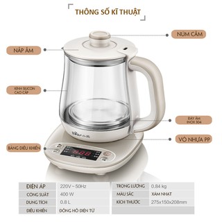 Ấm trà điện Bear YSH-A08U6