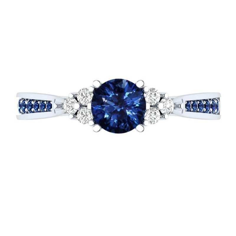 Nhẫn bạc S925 khảm đá sapphire thanh lịch thời trang