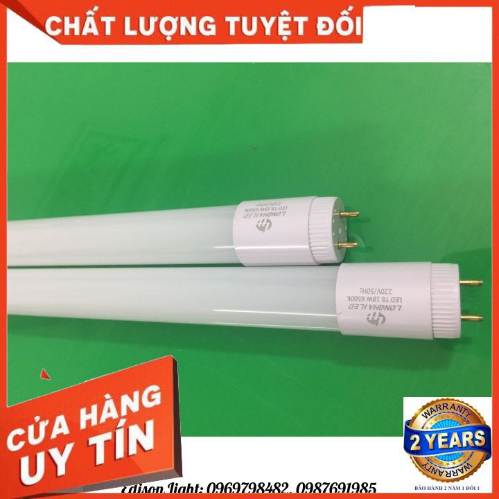 Bộ 2 Bóng Đèn Tuýp Led Thủy Tinh LHLed Tiết Kiệm Điện Năng 1m2 Công Suất 18w [ 2 Bóng 1m2 18w ]