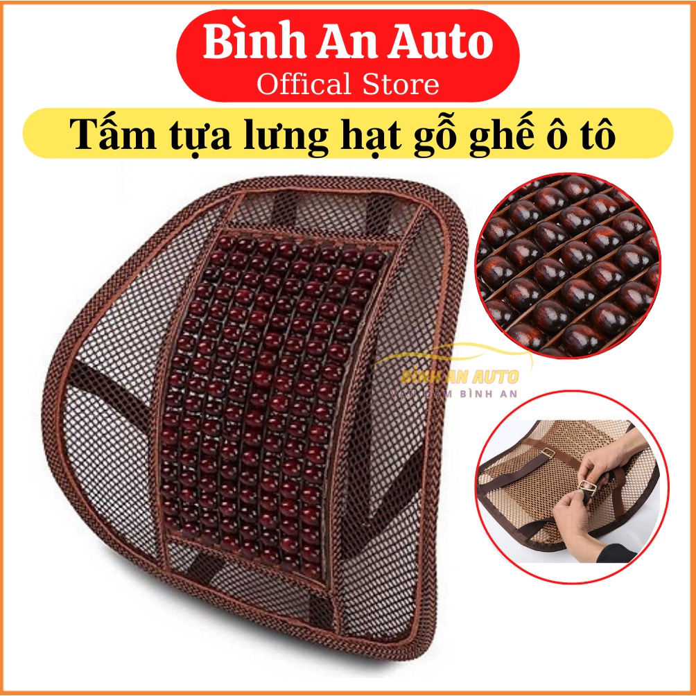 Tựa lưng lưới đan hạt gỗ - Bình An Auto