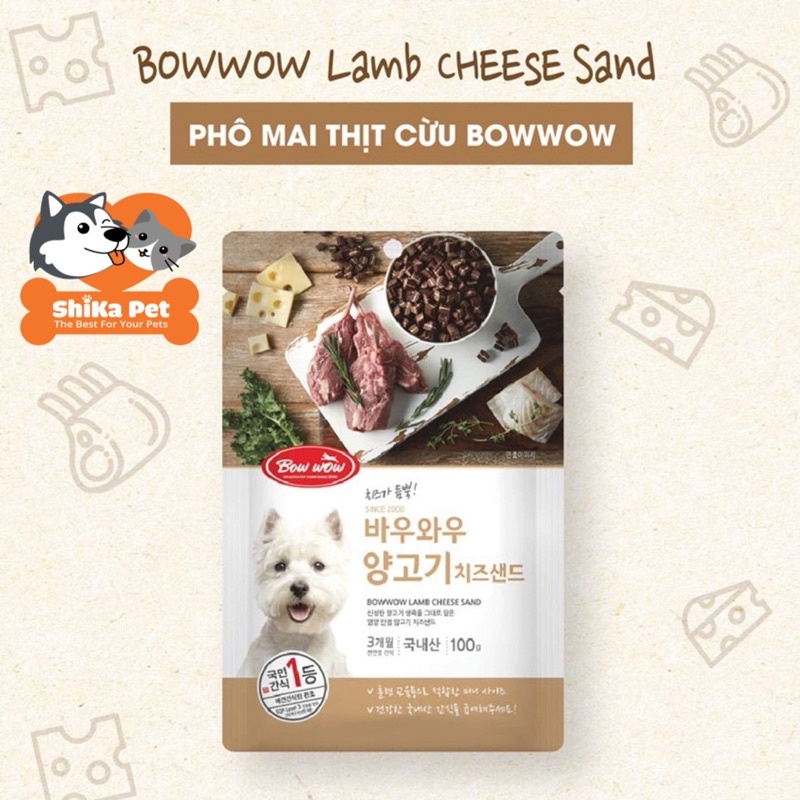 Snack Phô Mai Thịt Cừu Cho Chó Bowwow 100g