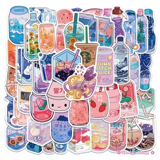 Set 50 Sticker PVC Chống Thấm Nước Chủ Đề Đồ Uống Xinh Xắn Dán Vali, Mũ Bảo Hiểm, Laptop, Guitar, Ván Trượt,...