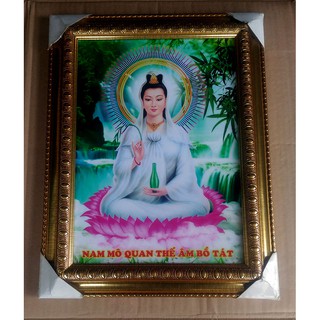 Khung Tranh Quan Thế Âm Bồ Tát 25x35