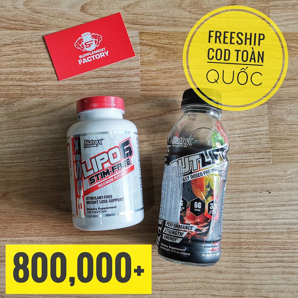 NUTREX LIPO 6 STIMFREE 120 VIÊN - CHINH HÃNG BBT