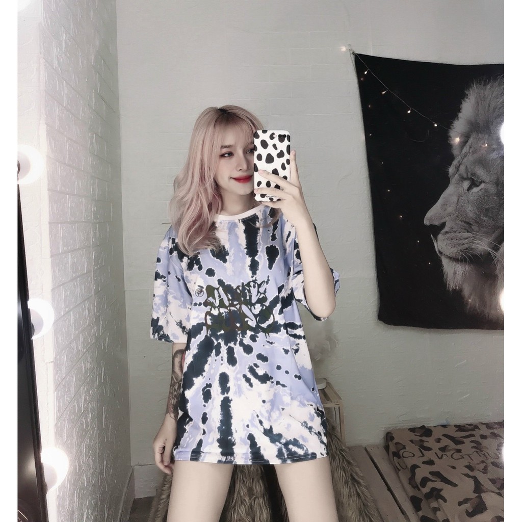 áo kiểu thun form rộng màu loang xinhhhh hot nhé ảnh thật