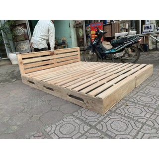 GIƯỜNG PALLET GỖ XOAN CAO 20CM