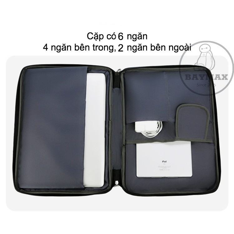 Túi đựng laptop/ cặp đựng laptop nhiều ngăn, chống thấm dành cho nhiều dòng máy có lớp chống sốc rất dầy