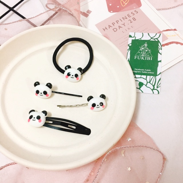 KẸP TĂM VÀ CỘT TÓC PANDA ẢNH THẬT