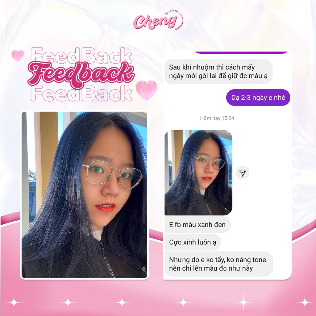 Thuốc Nhuộm Tóc Màu XANH ĐEN, Xanh Than, Xanh Dương Đen Không Tẩy | Chenglovehair, Chenglovehairs