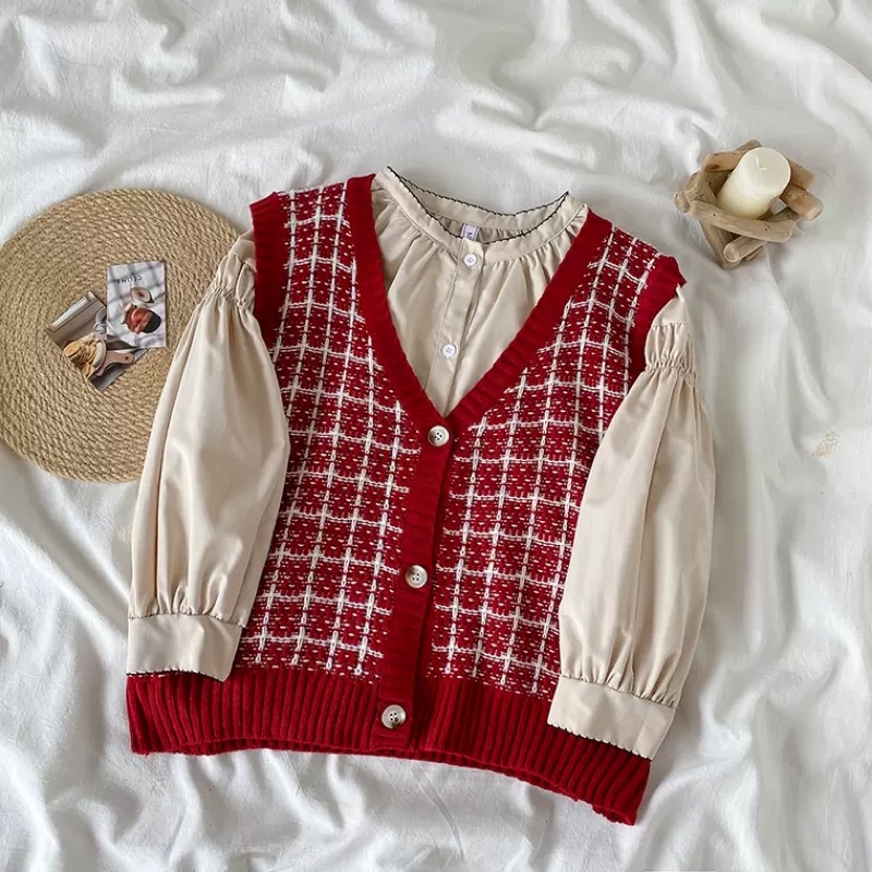 ÁO GHILE CARO - ÁO BLOUSE TAY PHỒNG - ảnh thật | BigBuy360 - bigbuy360.vn