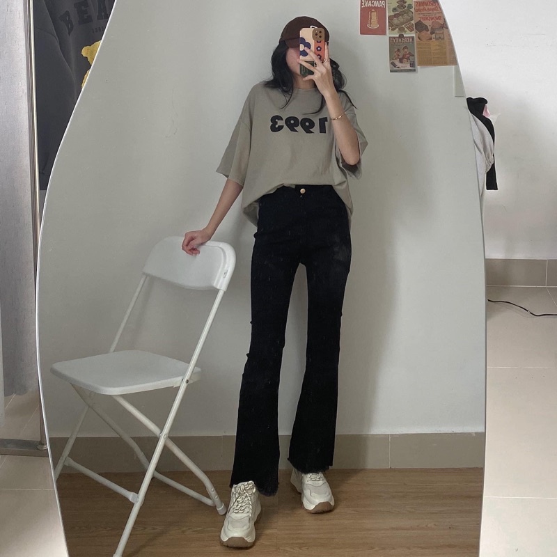 Quần jeans ống loe kèm ảnh thật