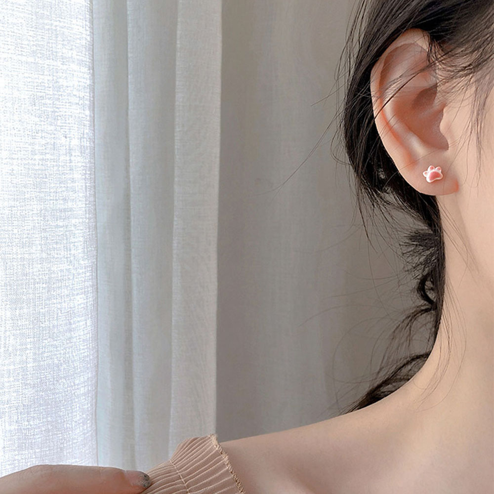 Khuyên Tai Nữ Trang Tạo Hình Chân Mèo Độc Đáo