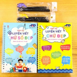 bộ tô màu tự xóa thần kỳ ( 2 quyển chữ và số ,2 bút ,6 ngòi ,2 lót tay hình cá)