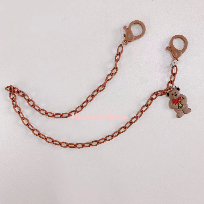Dây đeo trang trí khẩu trang, kính mắt chống rơi trượt hình gấu dễ thương tiện lợi