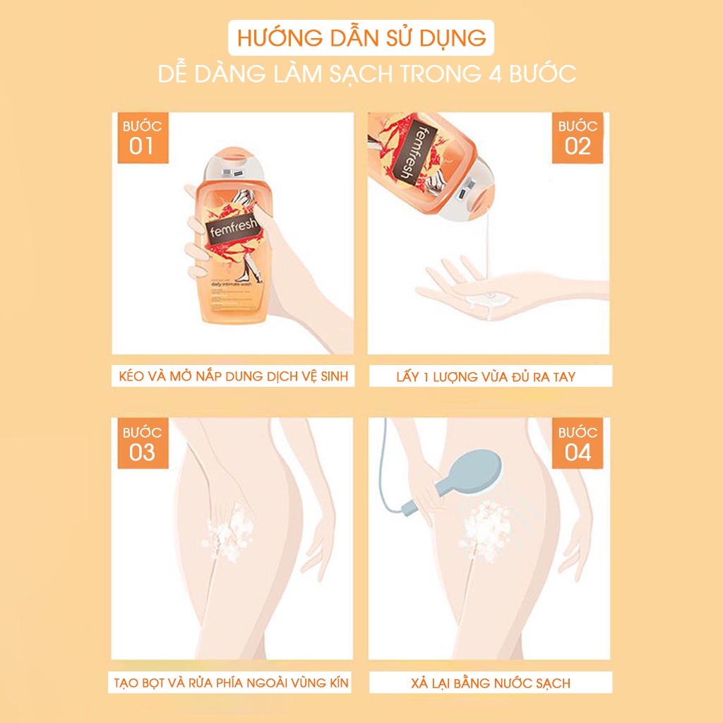 Dung Dịch Vệ Sinh Cho Vùng Kín Sạch, Thơm, Tươi Mới Suốt Ngày Dài Femfresh Daily Intimate Wash 150ml