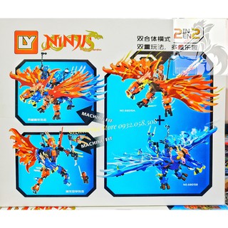 Bộ Xếp Hình FullCombo A&B DTGH : Lắp Ráp Rồng Lửa LY-68015A & Lắp Ráp Rồng Sấm Sét