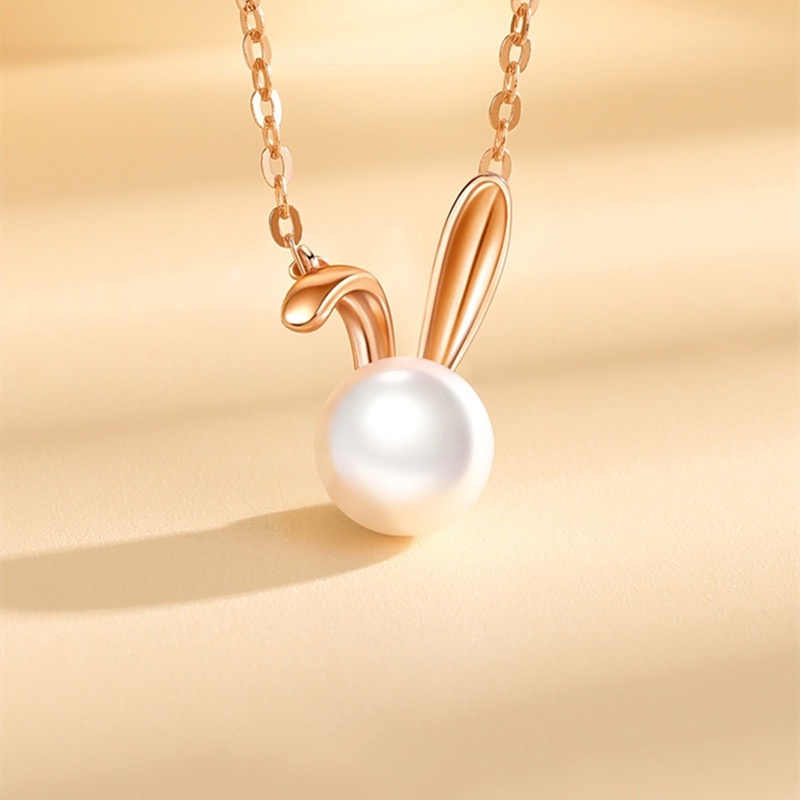 Vòng cổ Mặt Hình Thỏ Đính Ngọc Trai Dễ Thương