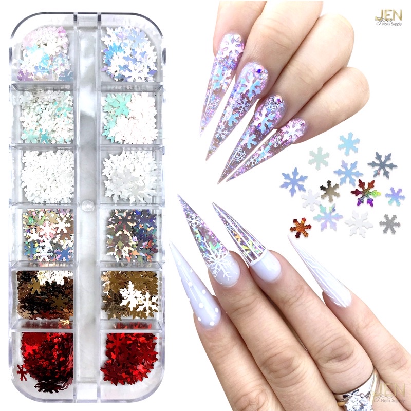 Sequin kim tuyến noel bông tuyết Giáng sinh trang trí móng-phụ kiện nail