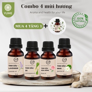 Combo 4 lọ tinh dầu tặng 1 lọ hương nhài