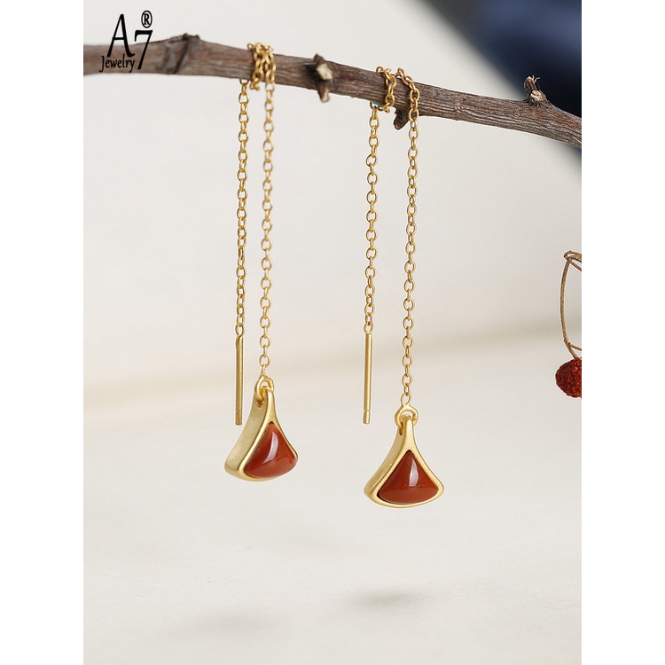 Khuyên Tai Bạc A7 Dạng Móc Treo Hình Hoa Sành Điệu Cho Nữ