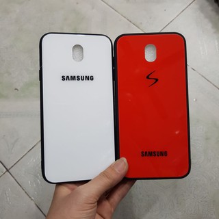 Ốp Samsung J730(J7 pro) viền dẻo lưng bóng kính màu