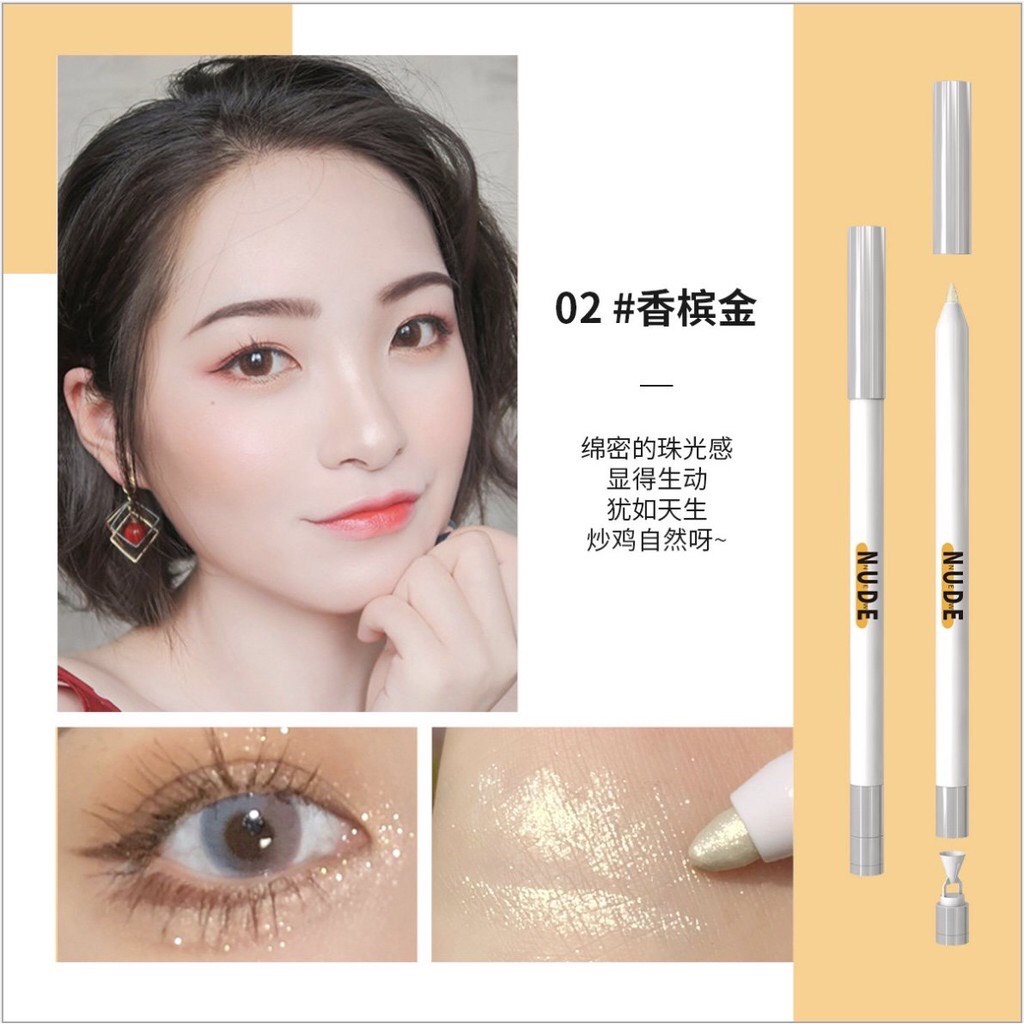 Bút Nhũ Mắt NUDE, Bút Bắt Sáng Viền Nhũ Đầu Mắt D5 Sống Ảo Phong Cách Hàn Quốc - Lithy Store