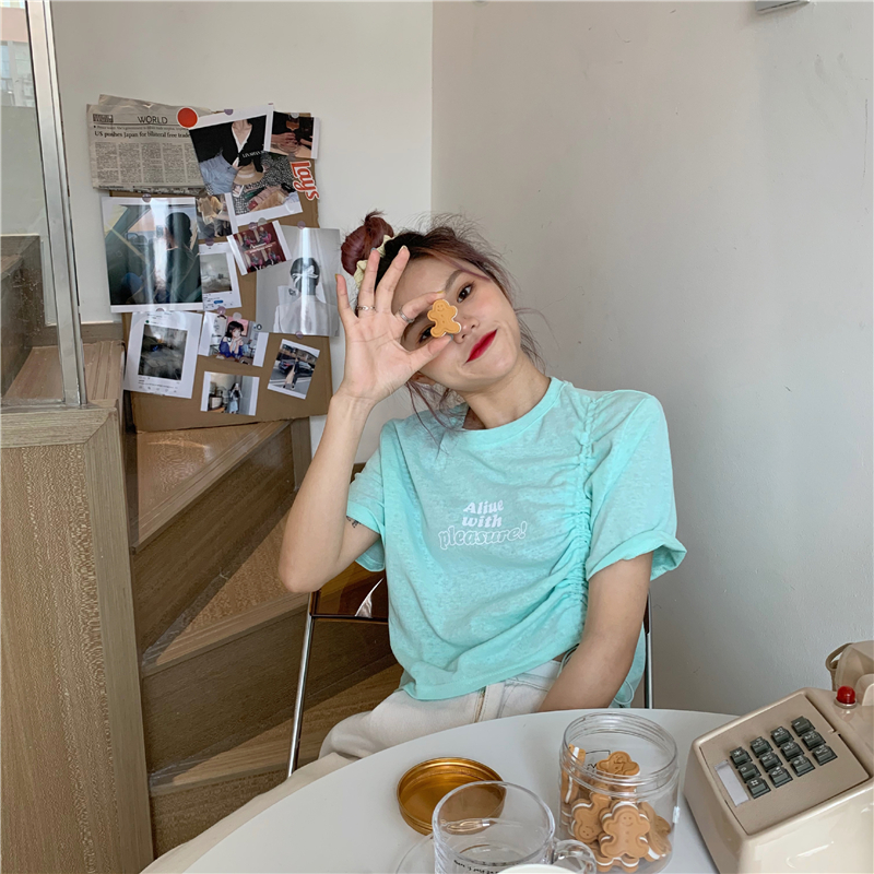 Áo Thun Lửng Ngắn Tay Màu Trơn Đơn Giản Cho Nữ 2021 | BigBuy360 - bigbuy360.vn