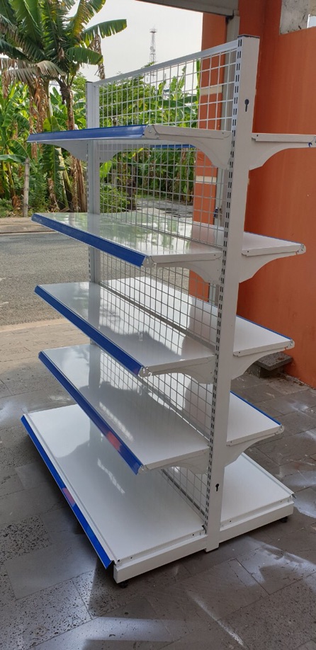 Kệ bày hàng trong siêu thị 2 mặt cao 1m8 dài 1m2