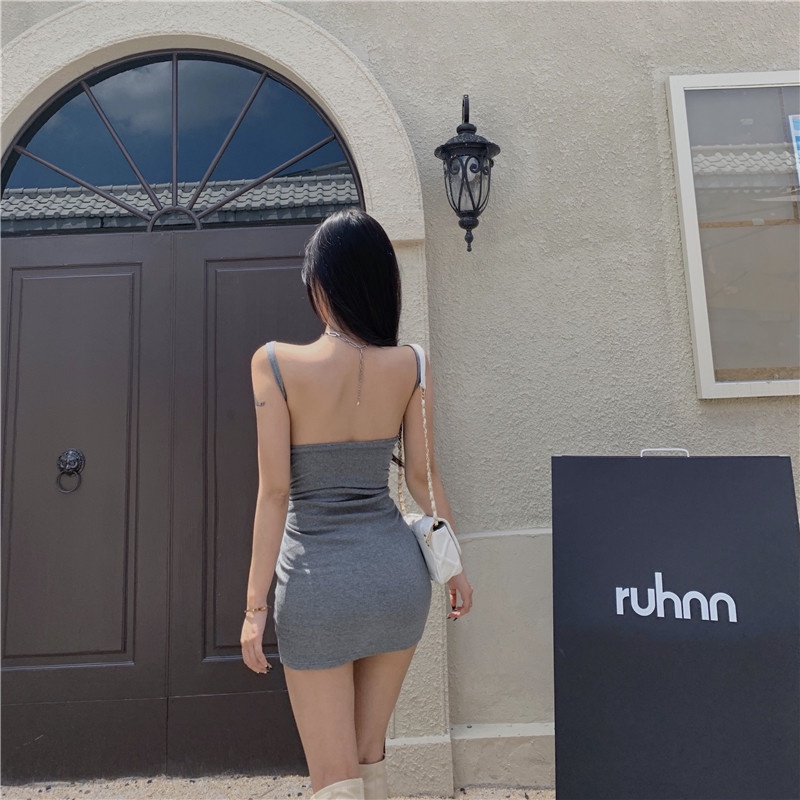 ORDER 💯 💋 ĐẦM HAI DÂY ĐEN ÔM BODY QUYẾN RŨ GỢI CẢM ULZZANG FREESHIP