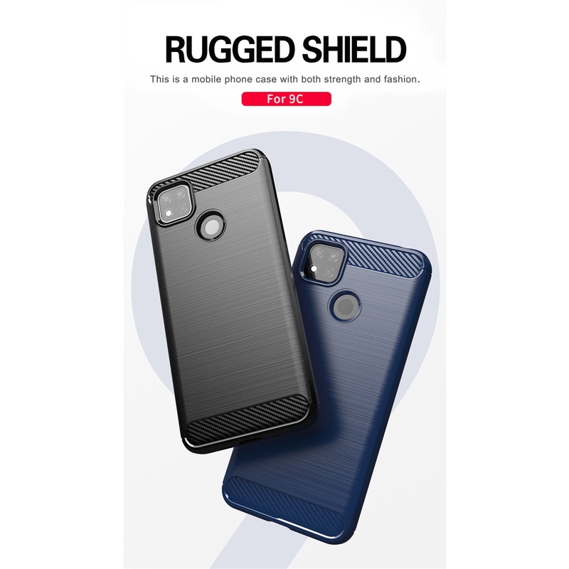 Ốp Điện Thoại Cao Su Mềm Kết Cấu Sợi Carbon Chống Sốc Cho Xiaomi Redmi 10C Note 10 11 Pro 11S 10S Mi 11 Lite 12 Pro Redmi 9A 9C 10C