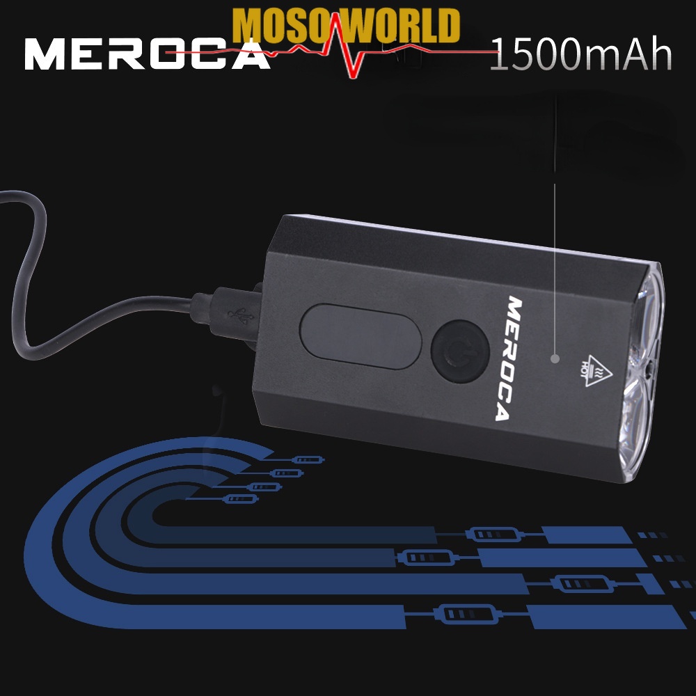 Đèn pha xe đạp MOSOWORLD  QL460-40LM 1500mAh siêu nhẹ chống nước tiện lợi