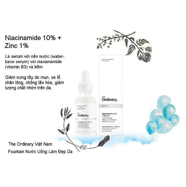 Tinh chất giảm mụn thâm The Ordinary Niacinamide 10% + Zinc 1%