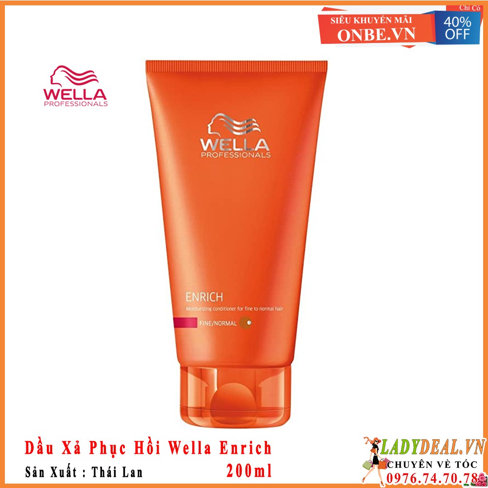 Wella - Dầu xả chăm sóc tóc khô xơ Wella Enrich conditioner 200ml chính hãng tại Ladydeal.vn