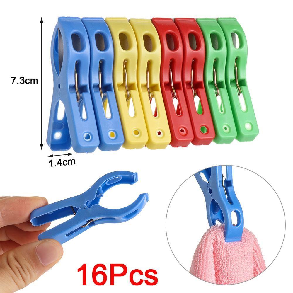 MYRONGVN 16Pcs Hangers Clips Plastic Kitchen Pins Clothespins