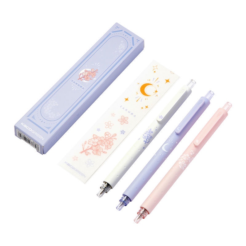Set 3 Bút Mực Gel Ngòi 0.5Mm Vỏ Kim Loại Màu Đen