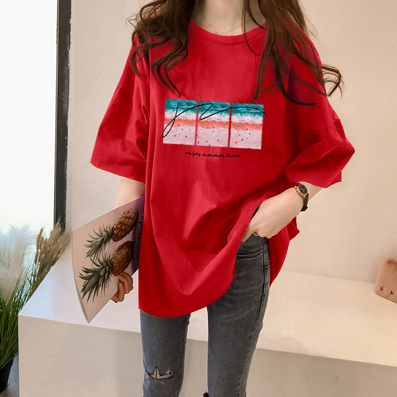 NRVP Áo Thun Ngắn Tay Dáng Rộng Thời Trang Mùa Hè 2021 Cho Nữ
