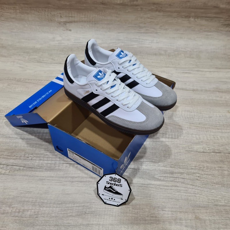 Ad XDAS samba Giày Thể Thao Trắng Cổ Điển | | Kẹo Cao Su Đen | | Túi Mua Sắm Màu Trắng / Xanh Lá Cây EUR size 36-45 Kèm Hộp Đựng