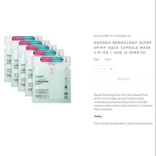 [CÓ SẴN] MẶT NẠ NEOGEN DƯỠNG ẨM SÁNG DA SUPER HYDRA/ SHINY AQUA CAPSULE MASK HỘP 5 MIẾNG