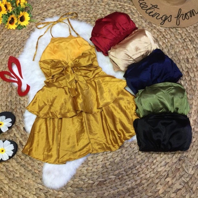 Đầm phi bóng tầng có mút ngực (kèm ảnh thật)