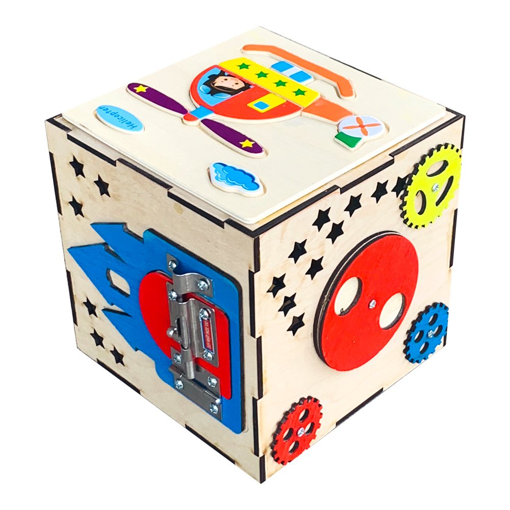 Busyboard- Giáo Cụ Học Tập Montessori Mầm Non Hộp Lâu Đài Bận Rộn Giúp Bé Phát Triển Trí Tuệ Sớm Bằng Gỗ Benrikids