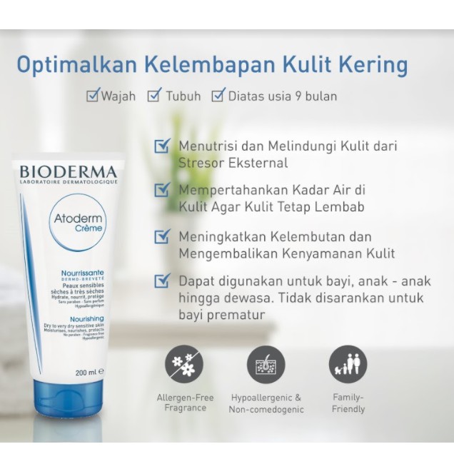 (Hàng Mới Về) Kem Dưỡng Da Bioderma Atoderm Creme 200ml