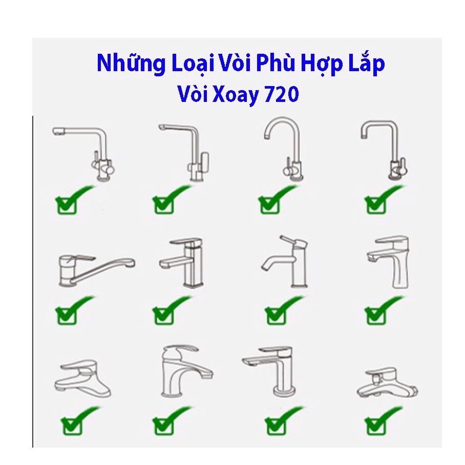 Đầu Nối Vòi Nước, Tăng Áp Lọc Nước Thông Minh Xoay 720 Độ Lắp Vòi Nước Chậu Rửa Bát Chén Lavabo 2 Chế Độ Nước V3 SUVADO