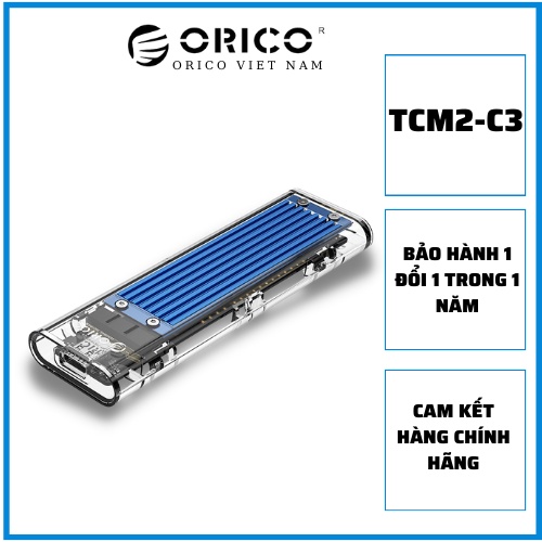 Box ổ cứng NVMe M.2 SSD ORICO TCM2-C3 Type C - Tốc độ 10Gbps, bảo hành chính hãng 1 đổi 1 trong vòng 1 năm